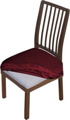 HOKiPO Jacquard Plain Chair Cover(Burgundy Pack of 1)