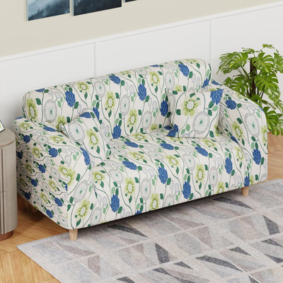 lukzer Polyester Floral 2 Seater Sofa Cover(Multi Flower Design Pack of 1)