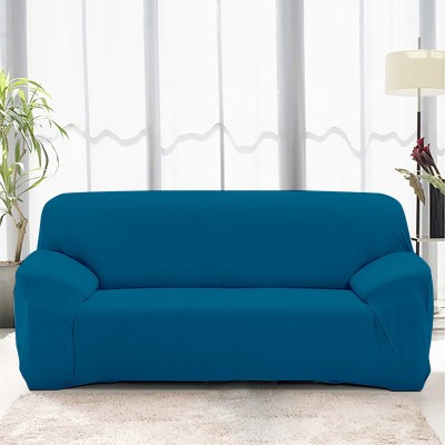 LAZI Polycotton Plain Sofa Cover(Blue Pack of 1)