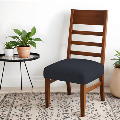 LAZI Polyester Plain 1 Seater Chair Cover(Dark Grey Pack of 4)