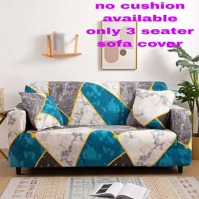 Pinkleaf Polyester 3 Seater Sofa Abstract Cover(Pack of 1 Elastic Stretchable Fully Covered Sofa cover for 3 seater and 2 seater sofa,Blue)