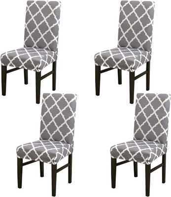 QUIRKYHUB Polycotton 4 Seater Chair Checkered Cover(Pack of 4 Multicolor)