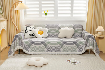 KUBER INDUSTRIES Polyester Plain 3 Seater Sofa Cover(Multicolor Pack of 1)