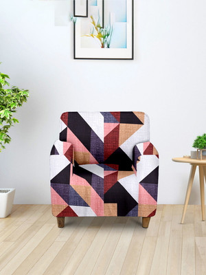 Cortina Polyester Abstract 1 Seater Sofa Cover(Multicolor Pack of 1)