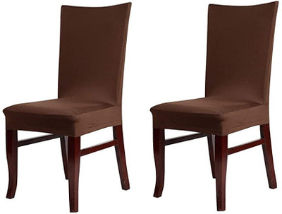 Rhydin Polyester 1 Seater Chair Plain Cover(Pack of 2 Brown)