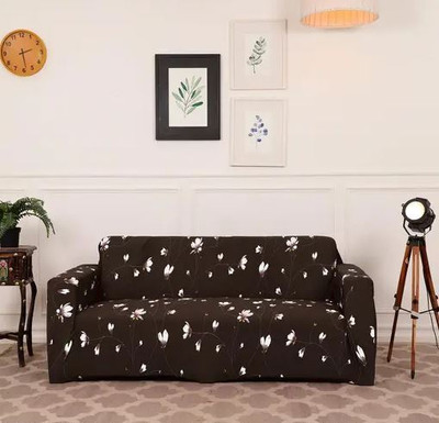 Flipkart SmartBuy Polyester 3 Seater Sofa Floral Cover(Pack of 1 Brown)