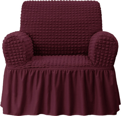 Cortina Polyester 3 Seater Sofa Plain Cover(Pack of 1 Brown)