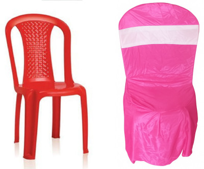 DECOTENT Polycotton 1 Seater Chair Plain Cover(Pack of 5 DARK PINK)