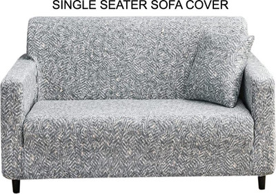 HOUSE OF QUIRK Polyester Checkered 1 Seater Sofa Cover(Grey Pack of 1)