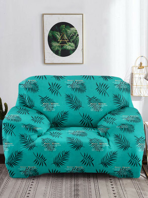 Cortina Polyester Abstract 1 Seater Sofa Cover(Maroon Pack of 1)