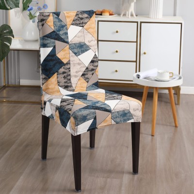 KriShyam Polyester Geometric Chair Cover(Multicolor Pack of 1)