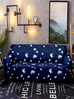 Flipkart SmartBuy Polyester Floral 2 Seater Sofa Cover(Blue Pack of 1)