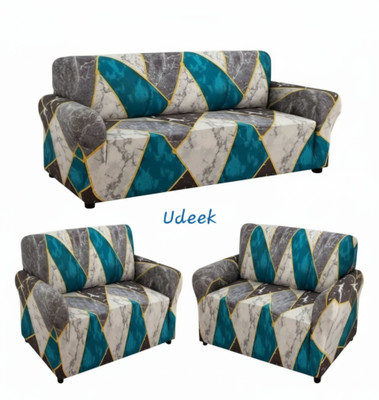 Udeek Polyester 3+1+1 Seater Sofa Abstract Cover(Pack of 3 MULTICOLOR)