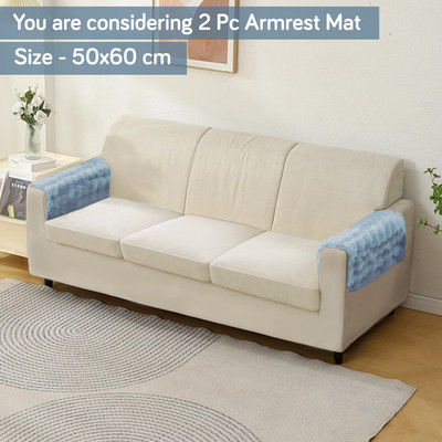 Multitex Velvet 2 Seater Sofa Plain Cover(Pack of 2 Blue)