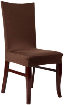 Priscilla Polyester Plain 1 Seater Chair Cover(Brown Pack of 1)