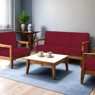 LAZI Polycotton 3+1+1 Seater Sofa Plain Cover(Pack of 10 Maroon)