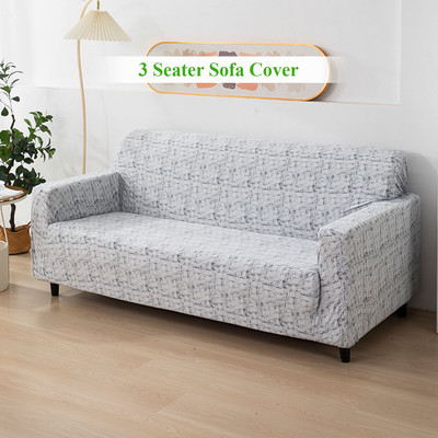 HOKiPO Polyester 3 Seater Sofa Abstract Cover(Pack of 1 Abstract Grey Lines)