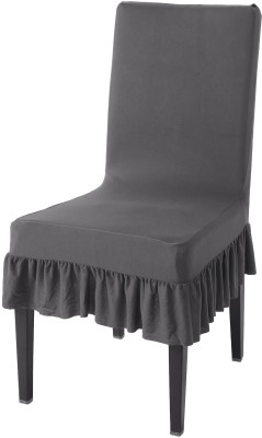 HOKiPO Polyester Plain Chair Cover(Fossil Grey Pack of 1)