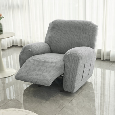 HOKiPO Jacquard 1 Seater Sofa Plain Cover(Pack of 1 Light Grey)