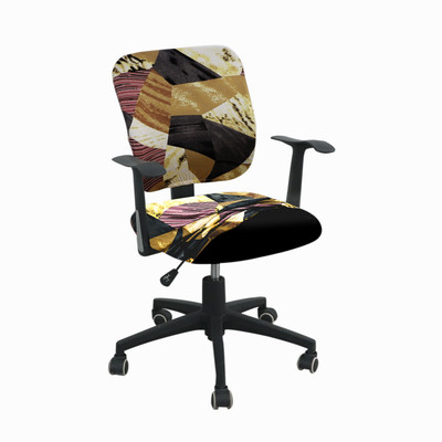HOKiPO Polyester Geometric 1 Seater Chair Cover(Wine Abstract Geometry Pack of 1)