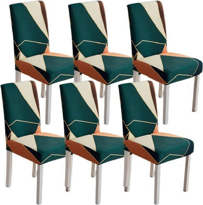 NAYISHI Polycotton 1 Seater Chair Geometric Cover(Pack of 6 Multicolor)