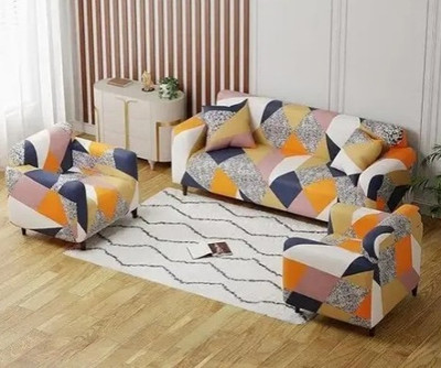 SIYA TEXTILES Polyester 3+1+1 Seater Sofa Floral Cover(Pack of 3 Multicolor)