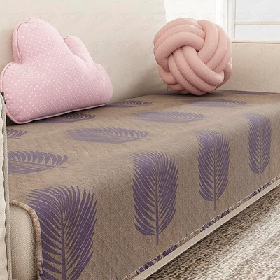 lukzer Polyester Floral 2 Seater Sofa Cover(Reversible Sapphire Bloom Pattern Sofa Mat Pack of 1)