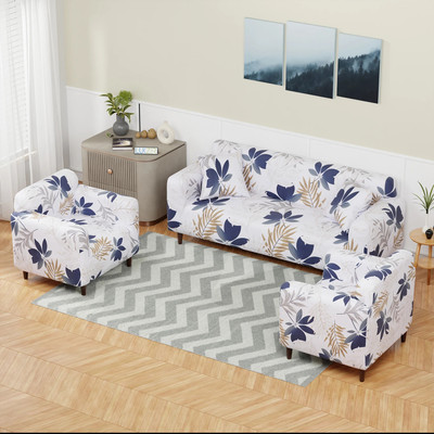 lukzer Polyester Floral 3+1+1 Seater Sofa Cover(Multi Flower Design Pack of 1)