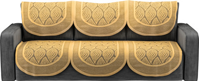 KUBER INDUSTRIES Cotton 3 Seater Sofa Geometric Cover(Pack of 6 Gold)