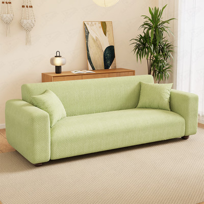 lukzer Jacquard Abstract 3 Seater Sofa Cover(Pastel Green Curved Diamond Pattern Pack of 1)