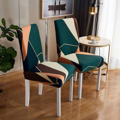 QUIRKYHUB Polycotton Geometric 1 Seater Chair Cover(Multicolor Pack of 4)