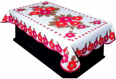 pk craft Cotton 2 Seater Floral Table Cover(Pink)