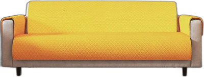 Fashion Throw Velvet 2 Seater Sofa Geometric Cover(Pack of 1 Yellow)