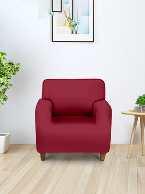 Flipkart SmartBuy Polyester 1 Seater Sofa Plain Cover(Pack of 1 Maroon)
