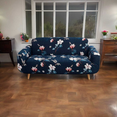 DFH Polyester Floral 3 Seater Sofa Cover(Multicolor Pack of 1)