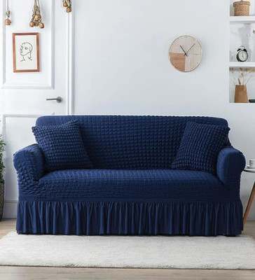 Flipkart SmartBuy Polycotton Plain 3 Seater Sofa Cover(Blue Pack of 1)