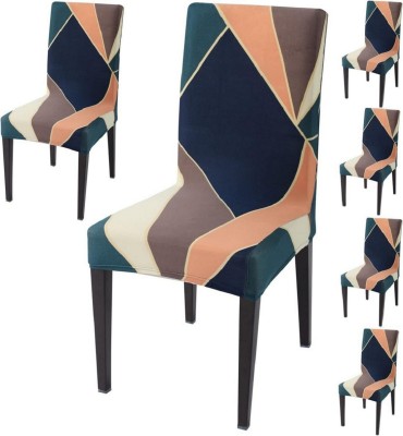 ADstore Polycotton Geometric Chair Cover(Multicolor Pack of 6)