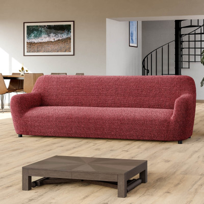 Bellissima Covers Pet Friendly 4 Seater Sofa Plain Cover(Pack of 1 Mediterraneo Bordeaux)