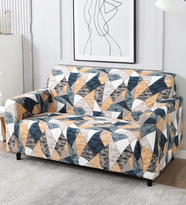 B BESTILO Polyester Checkered 3 Seater Sofa Cover(Multi Prism Pack of 1)