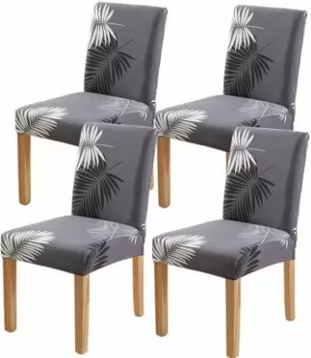 Planet Home Polyester Geometric Chair Cover(grey Pack of 4)