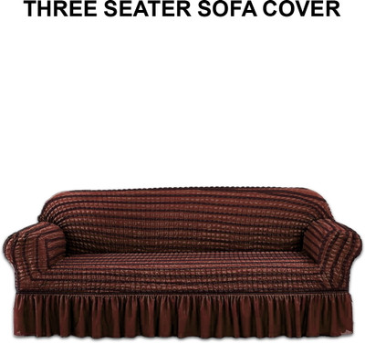 Flipkart SmartBuy Polyester 3 Seater Sofa Polka Cover(Pack of 1 Brown, Black)