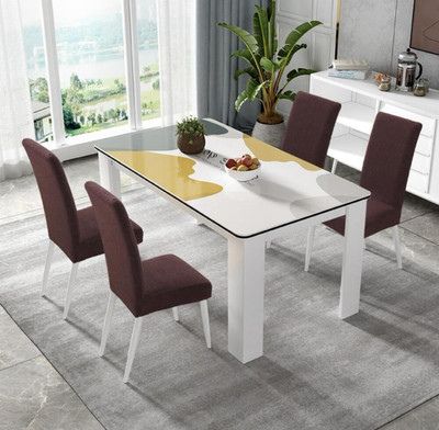 vinsano Jacquard 1 Seater Chair Plain Cover(Pack of 4 coffee)