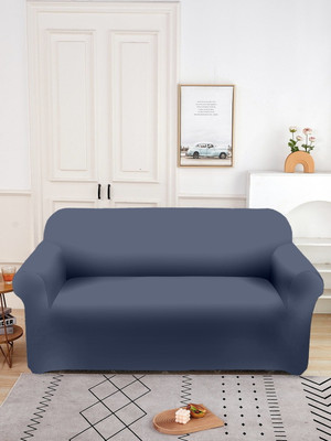 Flipkart SmartBuy Polyester Plain 2 Seater Sofa Cover(Black Pack of 1)