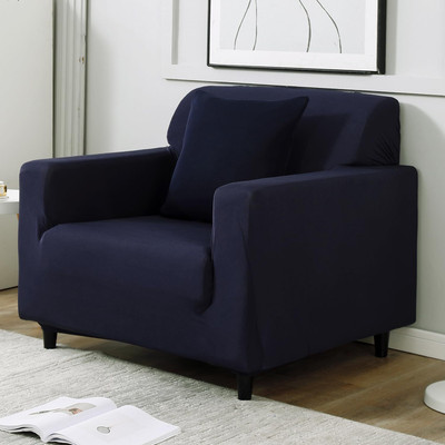 Stuff N' Fluff Polyester Plain 3+1+1 Seater Sofa Cover(Blue Pack of 1)