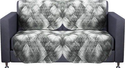 Heart Home Cotton 3 Seater Sofa Floral Cover(Pack of 6 Grey)