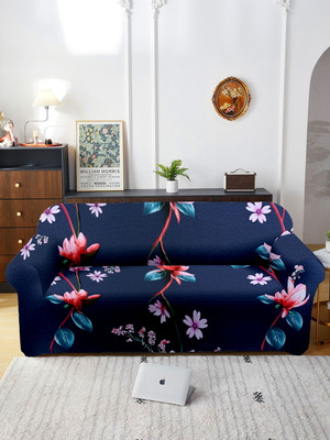 Cortina Polyester 3 Seater Sofa Floral Cover(Pack of 1 Blue)