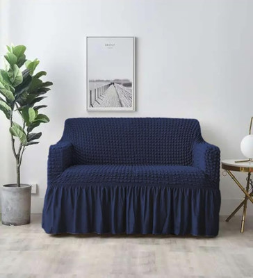 Flipkart SmartBuy Polycotton 2 Seater Sofa Plain Cover(Pack of 1 Blue)