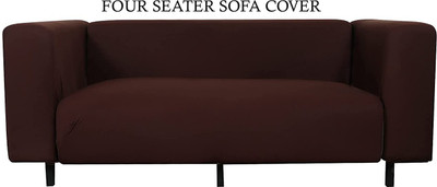 HOUSE OF QUIRK Polyester Plain 3 Seater Sofa Cover(Brown Pack of 1)