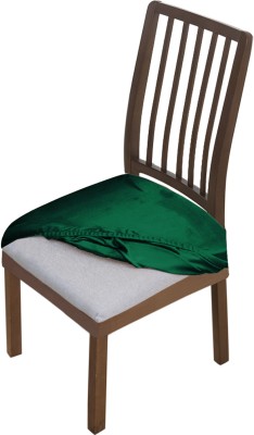 HOKiPO Velvet Plain Chair Cover(Hunter Green Pack of 1)