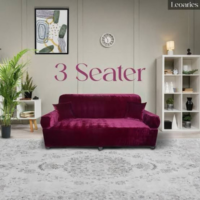 GSN Velvet 3 Seater Sofa Geometric Cover(Pack of 1 SINGLE)